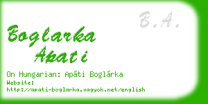 boglarka apati business card